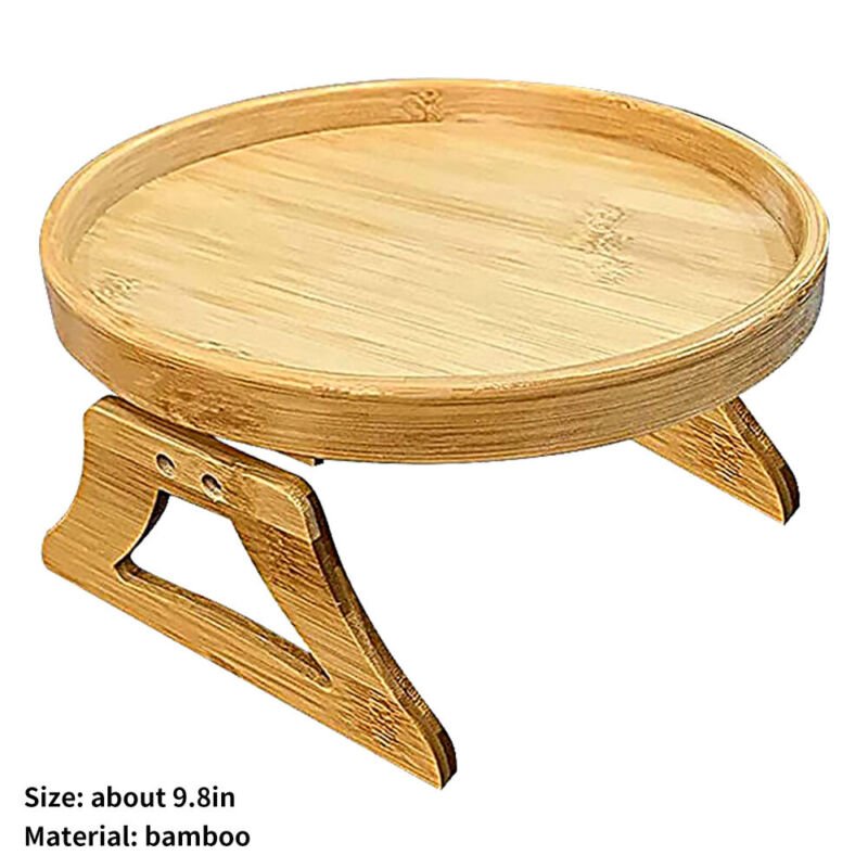 Wooden Sofa Foldable Tray Clip - on Sofa Armrest Tray Coffee Drink Snacks Holder - Direct On Sale