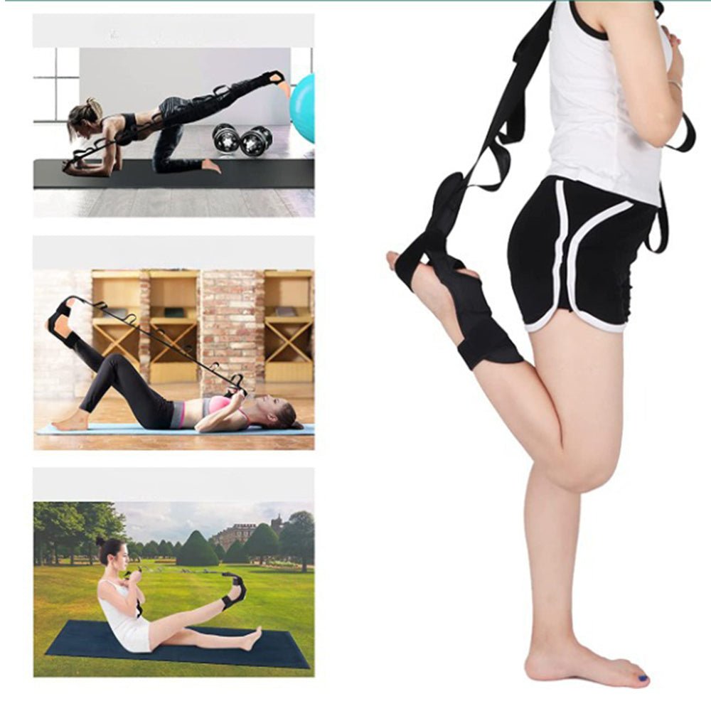 Yoga Foot & Calf Stretch Strap for Plantar Fasciitis, Heel Spurs, Foot Drop, Achilles Tendonitis & Hamstring - Direct On Sale