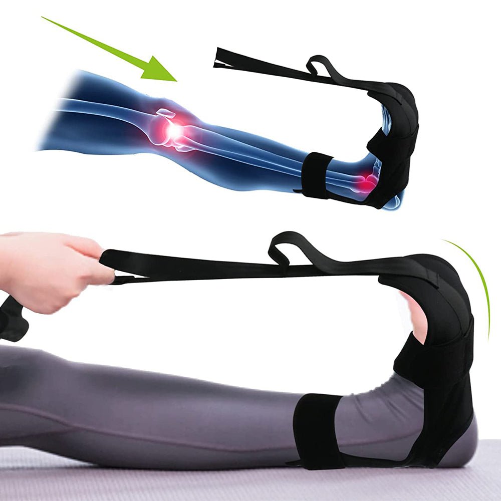 Yoga Foot & Calf Stretch Strap for Plantar Fasciitis, Heel Spurs, Foot Drop, Achilles Tendonitis & Hamstring - Direct On Sale