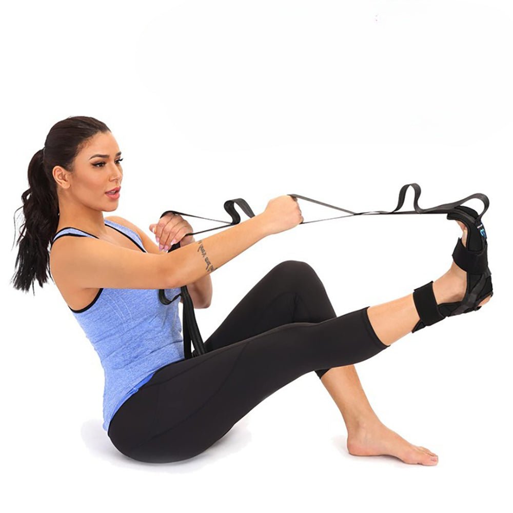Yoga Foot & Calf Stretch Strap for Plantar Fasciitis, Heel Spurs, Foot Drop, Achilles Tendonitis & Hamstring - Direct On Sale