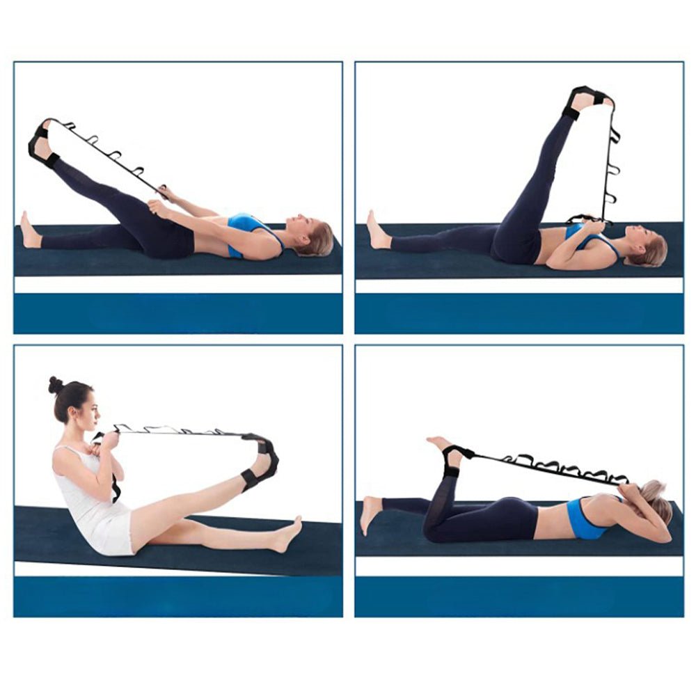 Yoga Foot & Calf Stretch Strap for Plantar Fasciitis, Heel Spurs, Foot Drop, Achilles Tendonitis & Hamstring - Direct On Sale