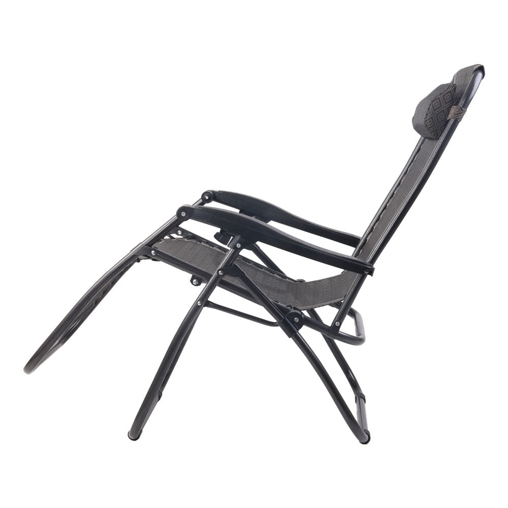 Zero Gravity Recliner Chair Outdoor Sun Lounge Beach Chair Camping - Beige - Direct On Sale